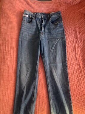 Calvin Klein medium-wash straight-leg high rise stretch jeans - soft denim feel